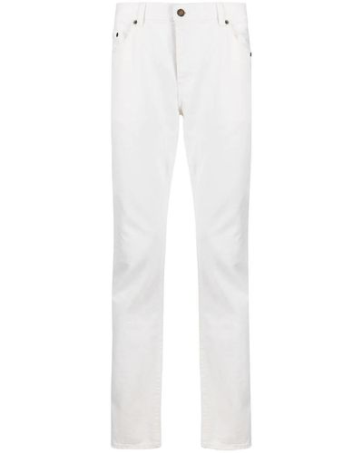 Saint Laurent Stonewashed Slim-fit Jeans - White