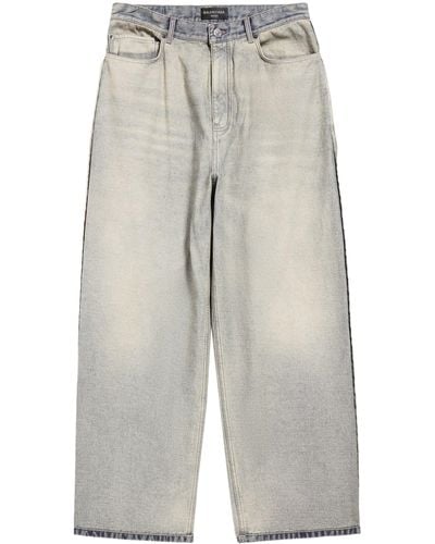 Balenciaga Light-wash Loose-fit Jeans - Grey
