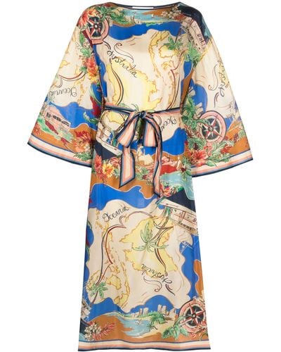 Zimmermann Alight Flared Silk Midi Dress - Multicolor