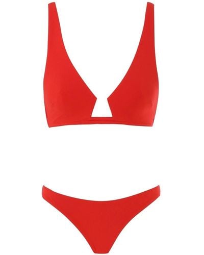 Zimmermann The Wire Front Bikini In Scarlett - Red