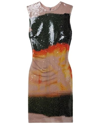 16Arlington Aveo Mini Dress In Fire Print Sequin - Black
