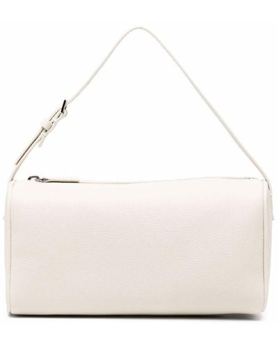 The Row White Leather 90s Leather Shoulder Bag - Natural