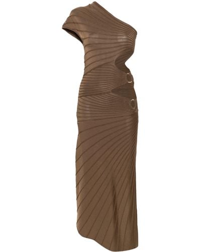 Cult Gaia Lurenz Asymmetric Midi Dress - Brown