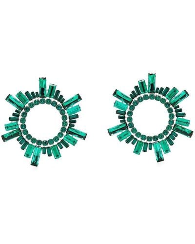 AMINA MUADDI Begum Crystal-embellished Earrings - Green