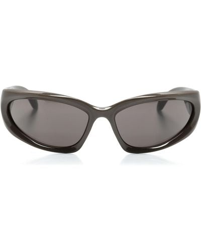 Balenciaga Swift Oval-frame Sunglasses - Grey