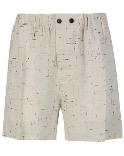 Bottega Veneta Textured Criss-cross Viscose Silk Shorts - Gray