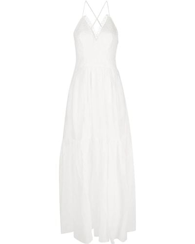 Ermanno Scervino Lace-panel Maxi Dress - White