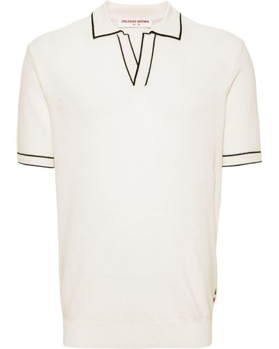 Orlebar Brown Horton Knitted Polo Shirt - White