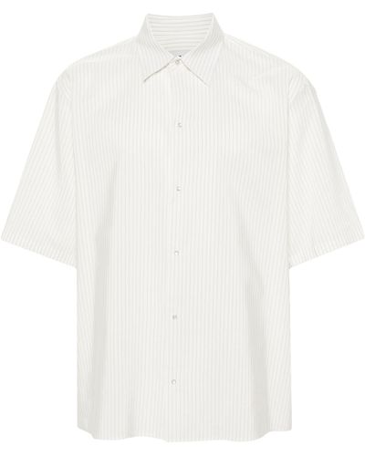 Lanvin Pinstriped Silk-blend Shirt - White