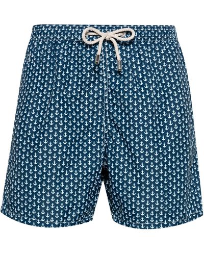 Mc2 Saint Barth Anchor-print Swim Shorts - Blue