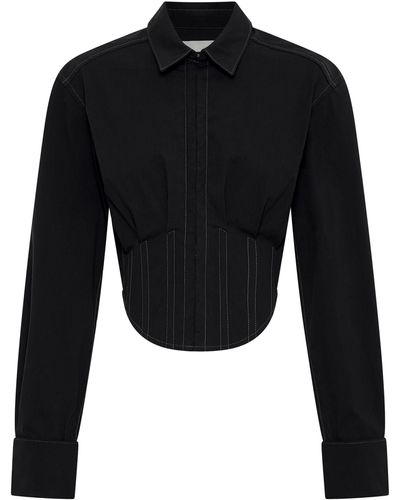 Dion Lee Cropped Corset-style Shirt - Black