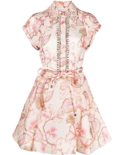 Zimmermann Matchmaker Flip Floral-print Dress - Pink
