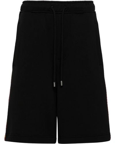 Lanvin Zigzag-embroidered Cotton Shorts - Black