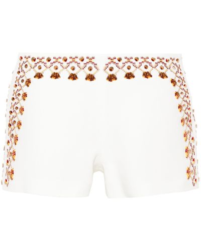 Ermanno Scervino Embroidered-detail Mini Shorts - White