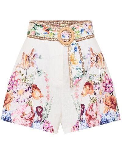 Camilla Tuck Front Short With Belt - White