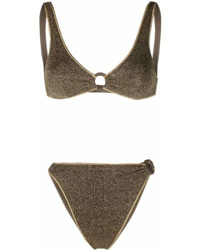 Oséree Lurex-detail Two-piece Bikini Set - Metallic