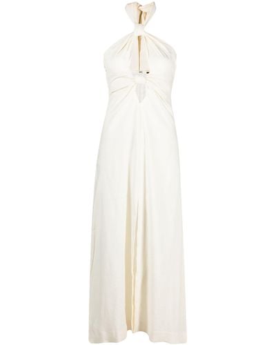 Cult Gaia Susana Knot-detail Linen Midi Dress - White