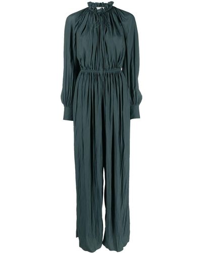 Lanvin Gathered Long-sleeve Jumpsuit - Green