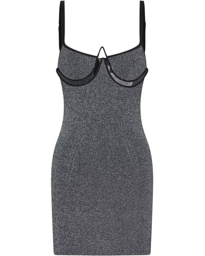Dion Lee Bustier-style Knitted Minidress - Grey