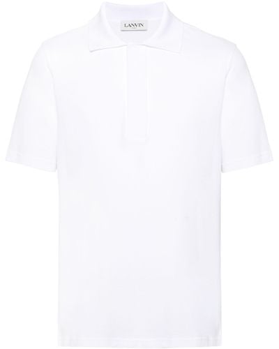 Lanvin Logo-embroidered Piquè Polo Shirt - White