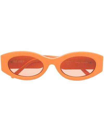 Linda Farrow Logo-plaque Rectangle-frame Sunglasses - Orange