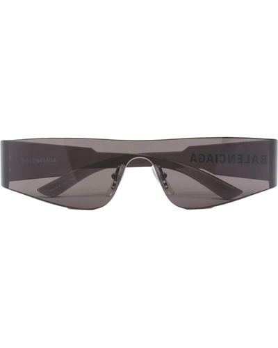 Balenciaga Mono Rectangle-frame Sunglasses - Grey