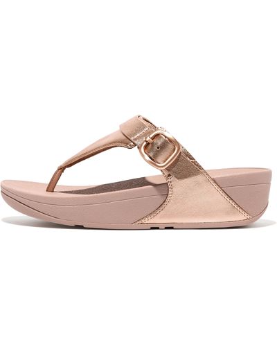 Fitflop Lulu Adjustable Leather Toe Post Sandals - Pink