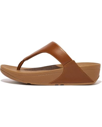Fitflop Lulu Leather Toepost - Brown