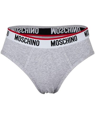 Moschino Logo Briefs Sn32 - Grey
