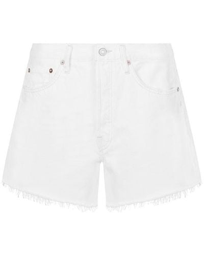 Agolde Parker Long Shorts - White