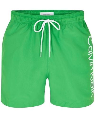 Calvin Klein Large Logo Swim Shorts - Green