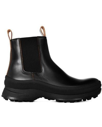 Jil Sander Leather Ankle Boot - Black