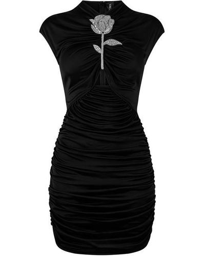 David Koma Rose Chest Mini Dress - Black