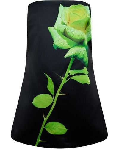 David Koma Rose Shift Mini Dress - Green