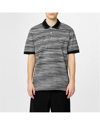 Missoni Space Dyed Striped Cotton Polo Shirt - Grey