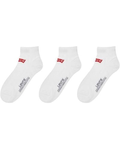 Levi's 3 Pack Quarter Crew Socks - White