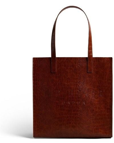 Ted Baker Croccon Large Tote Bag - Red