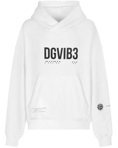 Dolce & Gabbana Dg Vib3 Print Jersey Hoodie - White