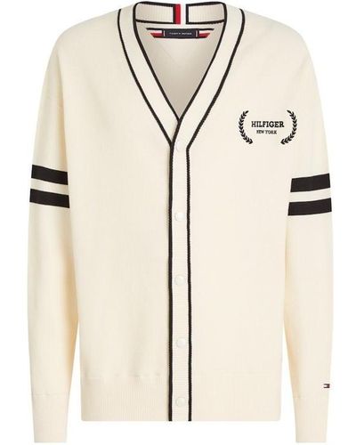 Tommy Hilfiger Monotype Tipped Cardigan - Natural