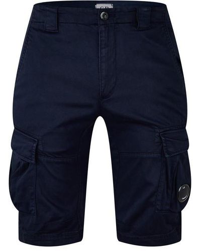 C.P. Company Stretch Sateen Cargo Shorts - Blue