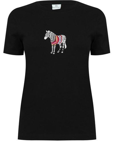 PS by Paul Smith Zebra Print T-shirt - Black