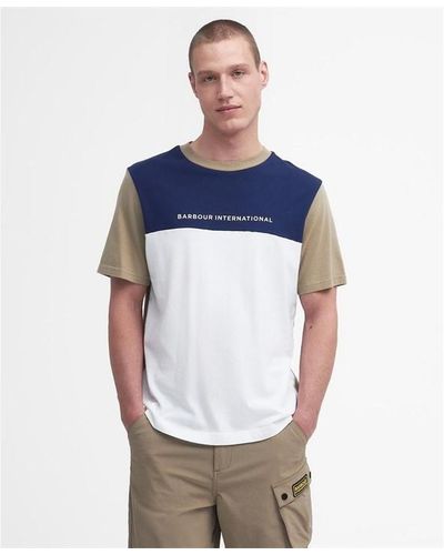 Barbour Mondrian Colour-blocked T-shirt - Blue
