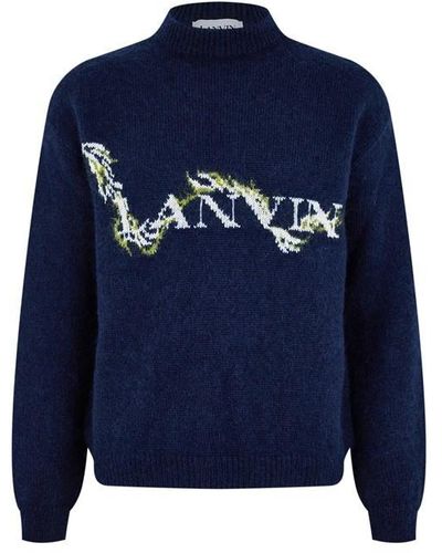 Lanvin Dragon Logo Knit - Blue