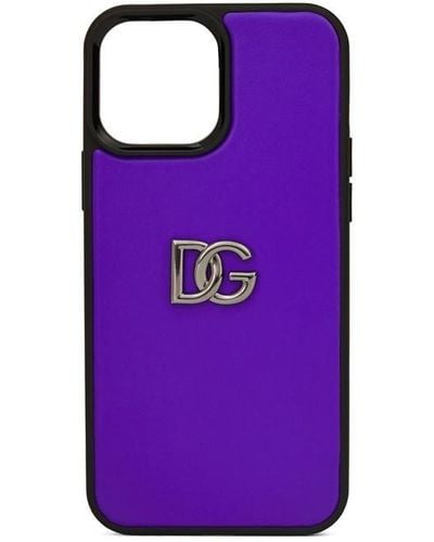Dolce & Gabbana Calfskin Iphone 13 Pro Max Case - Purple