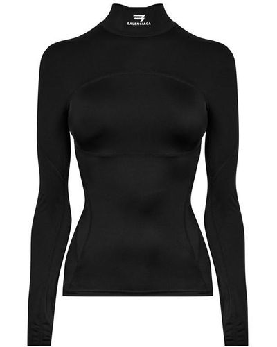 Balenciaga Sporty B Activewear Top - Black