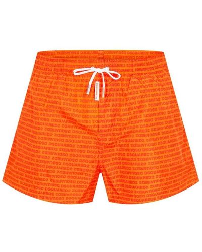 DSquared² All-over Print Swim Shorts - Orange