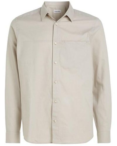 Calvin Klein Flannel Solid Shirt - White