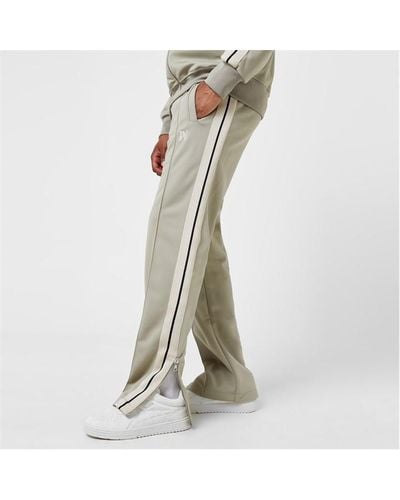 Palm Angels Embroidered Striped Jersey Track Trousers - Grey