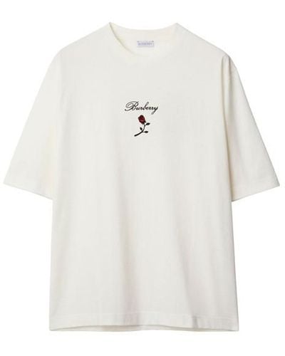 Burberry Rose Cotton T-shirt - White