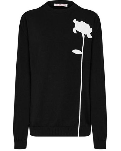 Valentino Val Flower Jumper Sn42 - Black